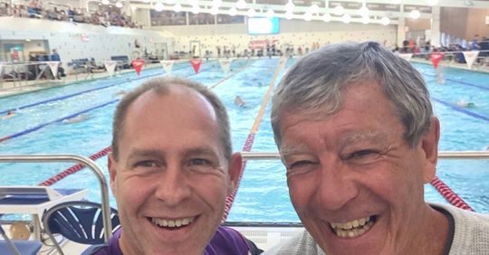 Michael Peyrebrune, left, with Ian Turner, courtesy of Michael Peyrebrune