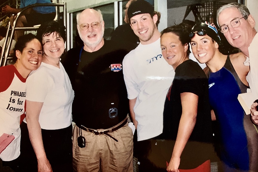 The Crippen Clan with coach Dick Shoulberg at Germantown Academy