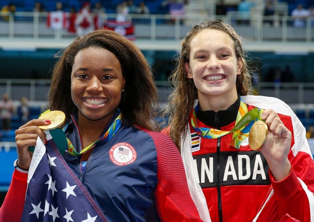 Simone Manuel and Penny Oleksiak - snap gold! - by Patrick B. Kraemer (all rights reserved)