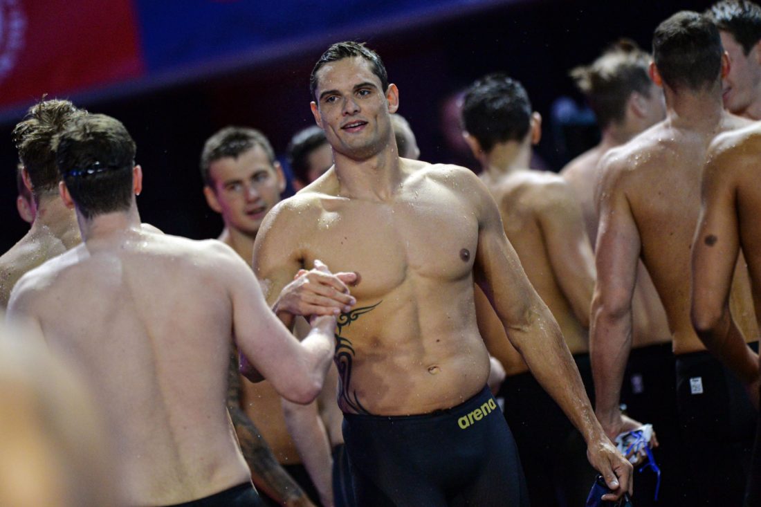 Florent Manaudou in a League rocked by the resignation of the French sprint ace's agent as ISL GM to Energy Standard - photo courtesy of Gian Mattia D'Alberto - LaPresse 05-10-2019 Indianapolis Sport 2019 International Swimming League nella foto: le gare Ph Gian Mattia D'Alberto - LaPresse 2019-10-05 Indianapolis 2019 International Swimming League in the photo: the competition