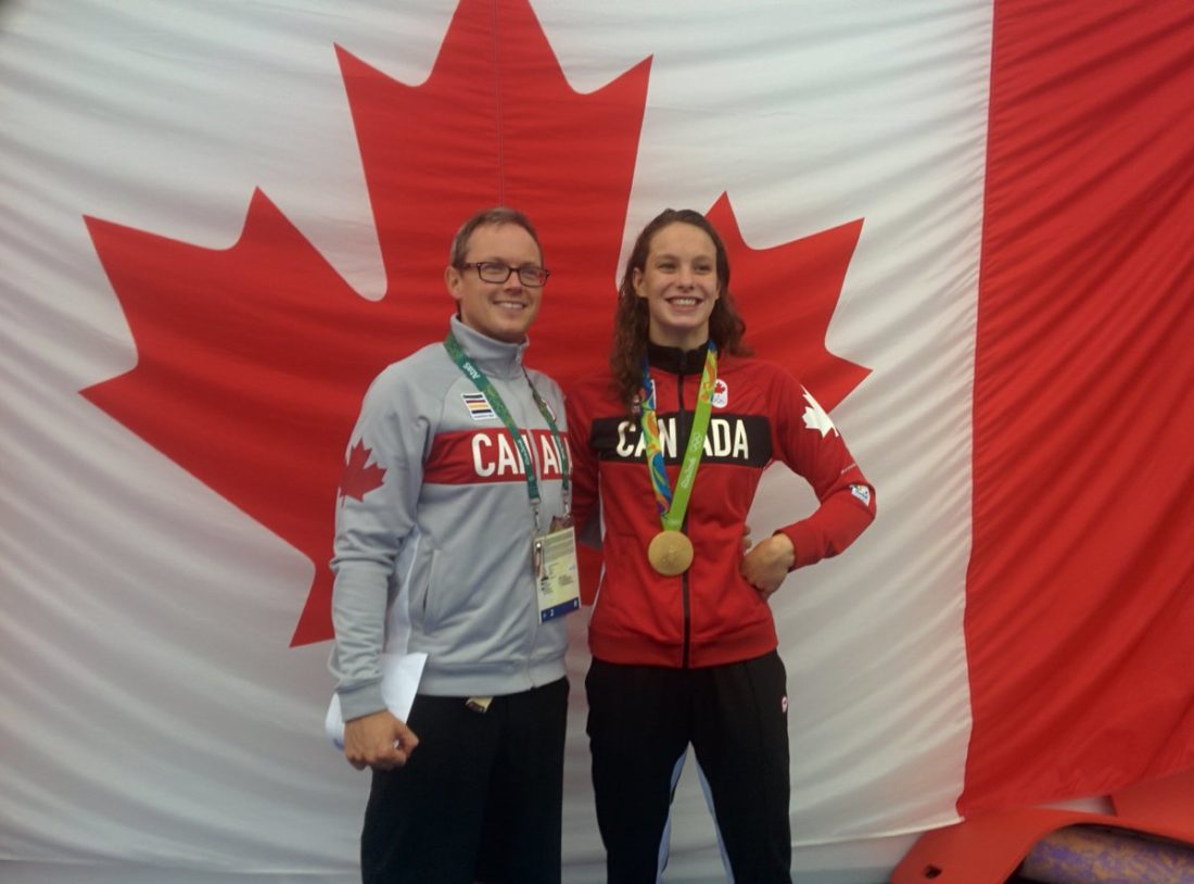 Ben Titley and Penny Oleksiak - courtesy of Ben Titley (Twitter)