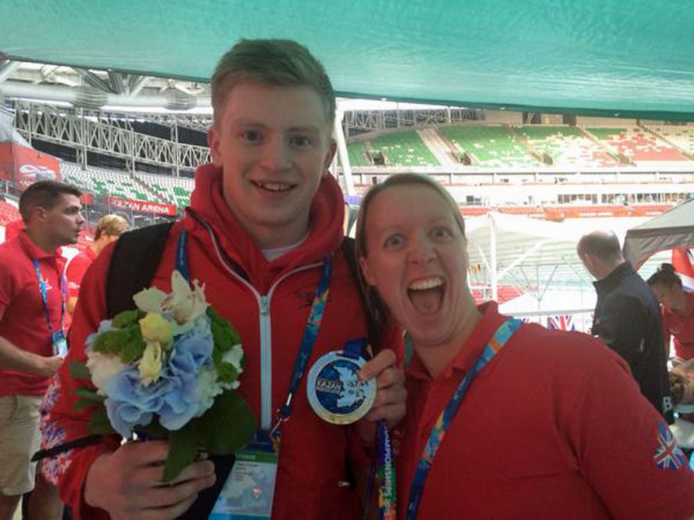 Olympic gold partners Adam Peaty and coach Melanie Marshall - courtesy of Melanie Marshall