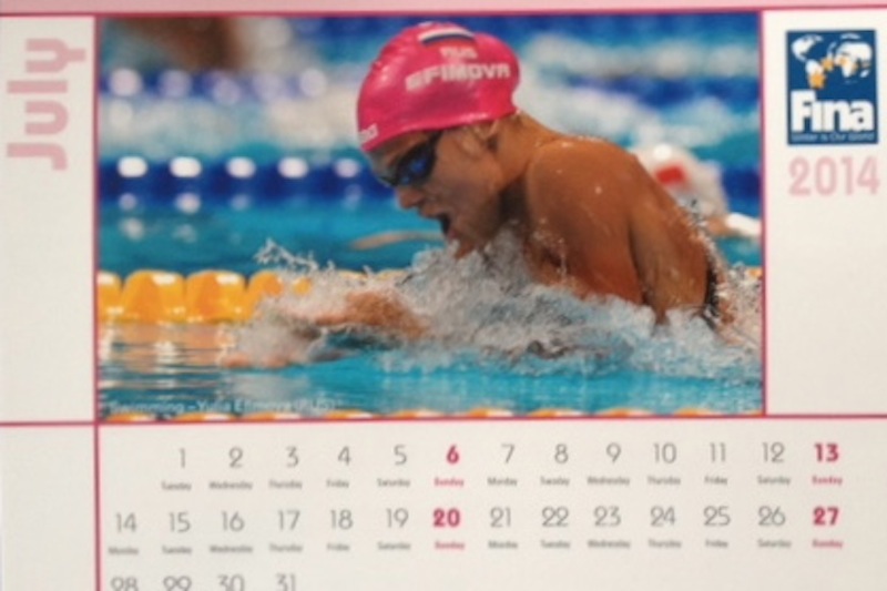 Yuliya Efimova - July 2014 poster girl for the FINA calendar in the middle of a doping suspension period