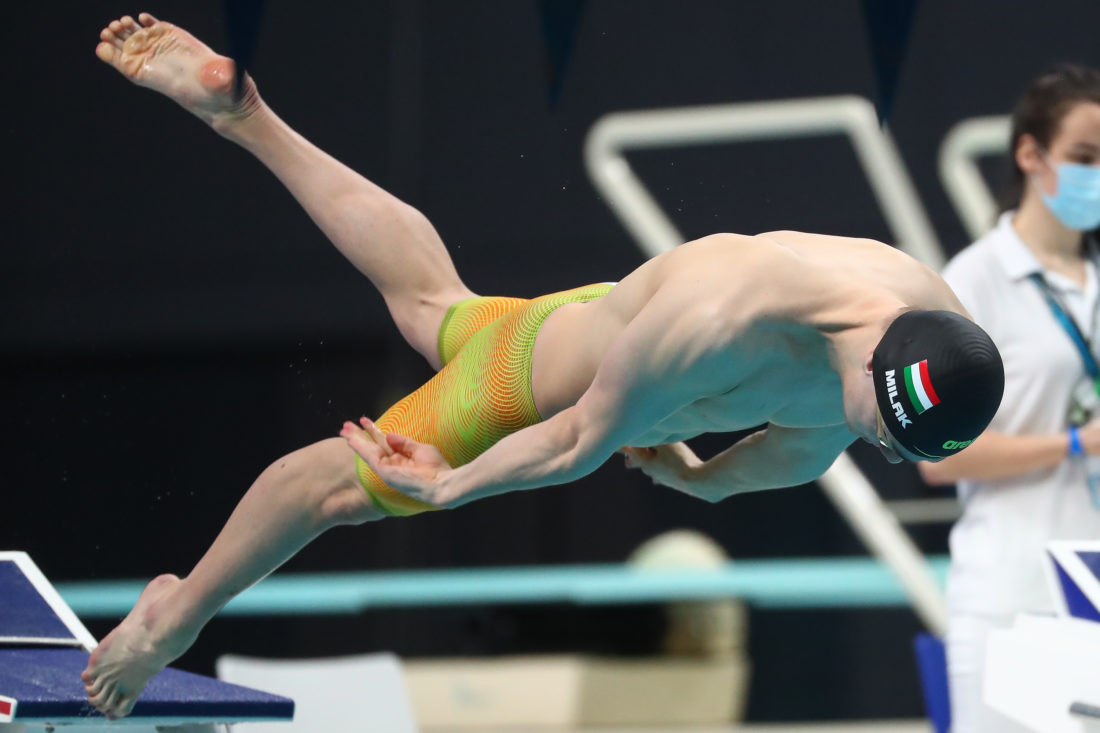 Kristóf Milák at the 123rd Hungarian Championships in the Duna Arena, Budapest - courtesy of the Hungarian Swimming Federation