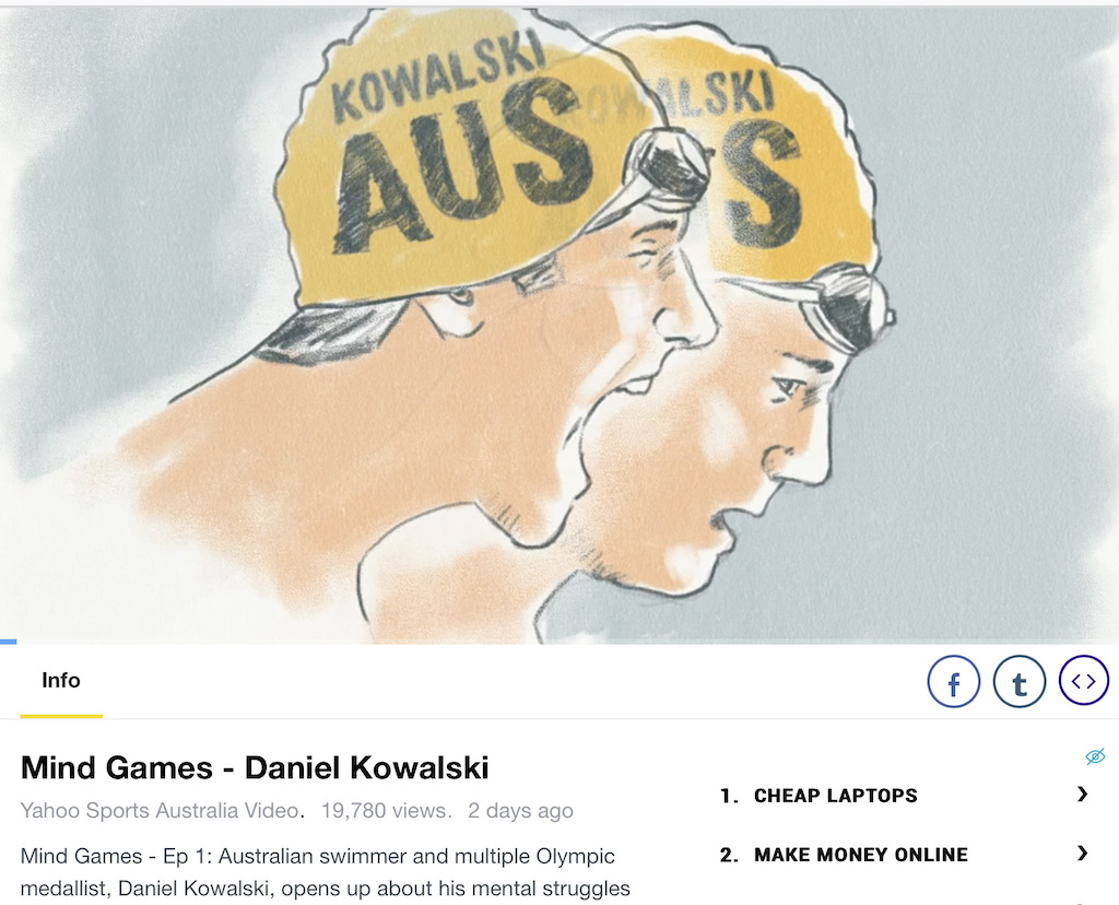 Mind Games - Daniel Kowalski talks to Yahoo Australia series about his mental struggles at the height of his successful swim career - image, ragout from Mind Games, Yahoo Australia