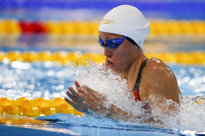 Jessica Vall competes in the women's 200m Breaststroke Heats during the 13th FINA Short Course World Swimming Championships at WFCU Centre in Windsor, Ontario, Canada, 11 December 2016.