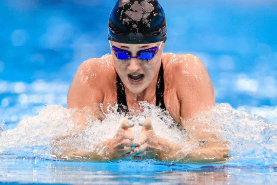 Molly Renshaw on her way to victory in British-record time and a ticket to the Tokyo Olympics - photo by Georgie Kerr, courtesy of British Swimming