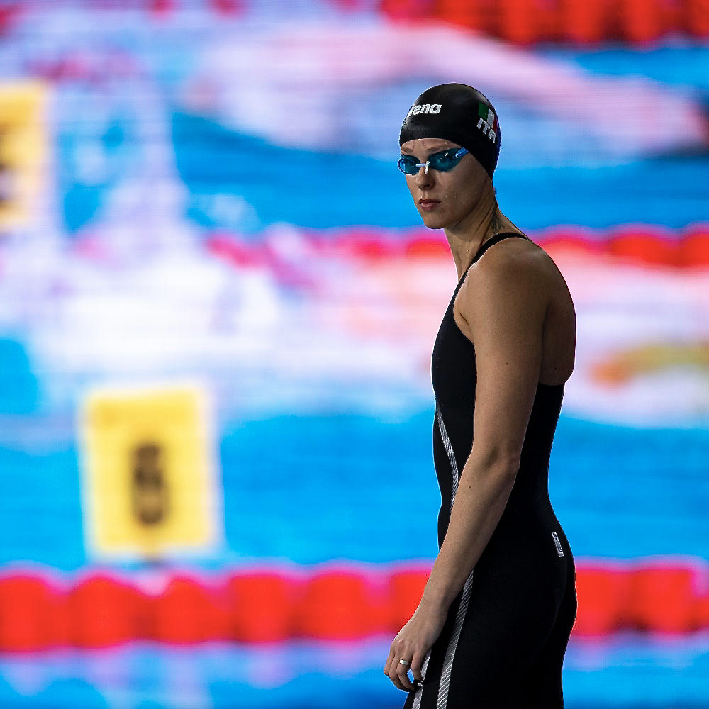 Federica PELLEGRINI of Italy prepares herself before competing in the women’s 200m Freestyle Heats during the 20th LEN European Short Course Swimming Championships in Glasgow, Great Britain, Saturday, Dec. 7, 2019. (Photo by Patrick B. Kraemer / MAGICPBK)