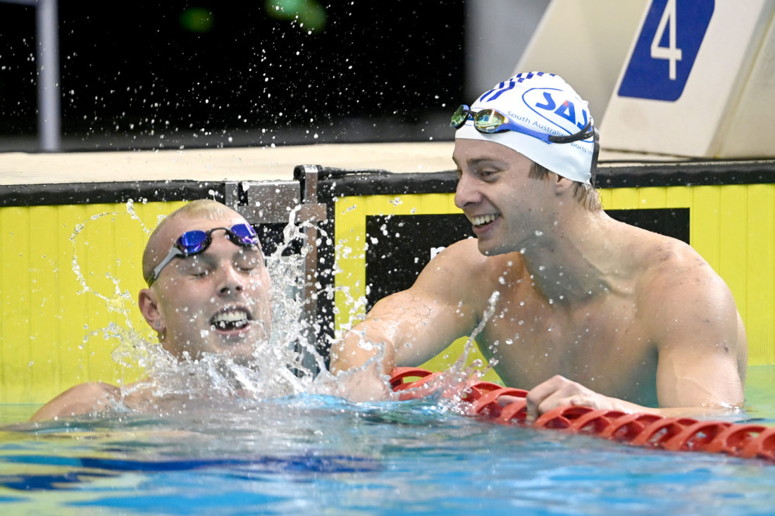 Matthew Temple, right, and Kyle Chalmers, by Delly Carr, courtesy of Swimming Australia