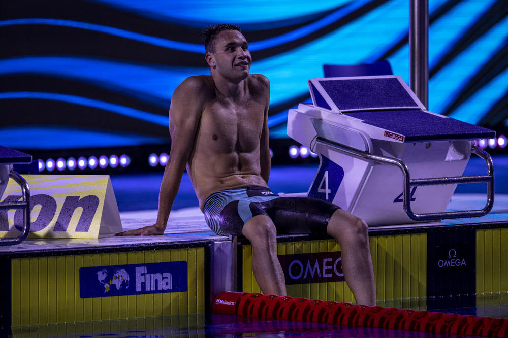 Kristof MILAK of Hungary reacts after winning in the Men's 200m Butterfly Final during the swimming events of the 19th Fina World Championships held at the Duna Arena in Budapest, Hungary, Tuesday, June 21, 2022. (Photo by Patrick B. Kraemer / MAGICPBK)