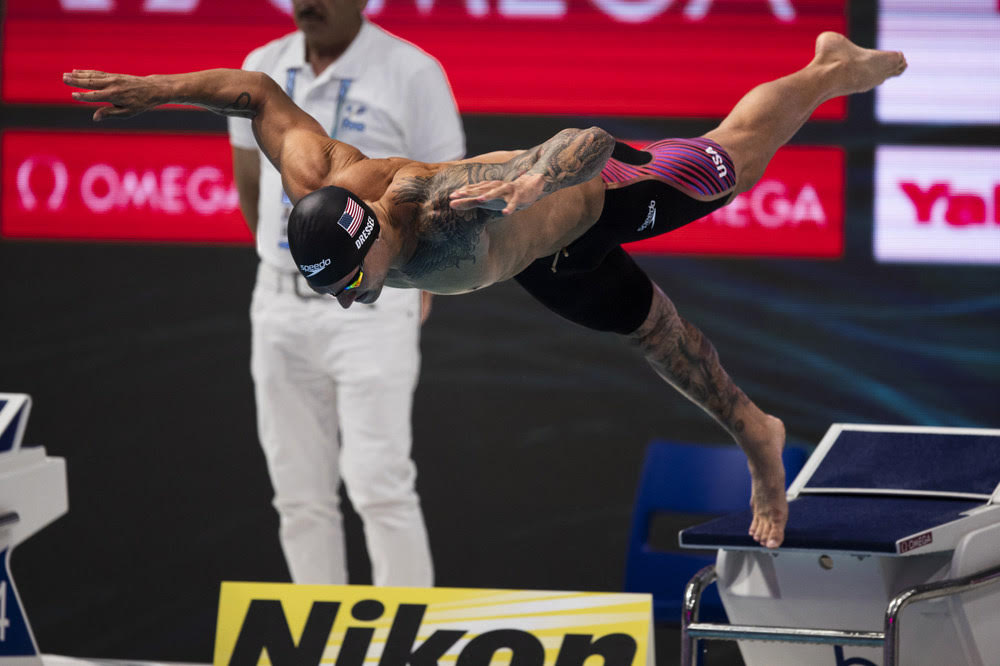 Caeleb Remel DRESSEL of United States of America (USA) on his way winning in the Men's 50m Butterfly Final during the swimming events of the 19th Fina World Championships held at the Duna Arena in Budapest, Hungary, Sunday, June 19, 2022. (Photo by Patrick B. Kraemer / MAGICPBK)