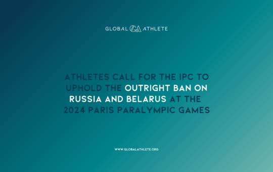 Global Athlete statement to IPC