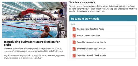 Swim England's Swim Mark affiliation scheme