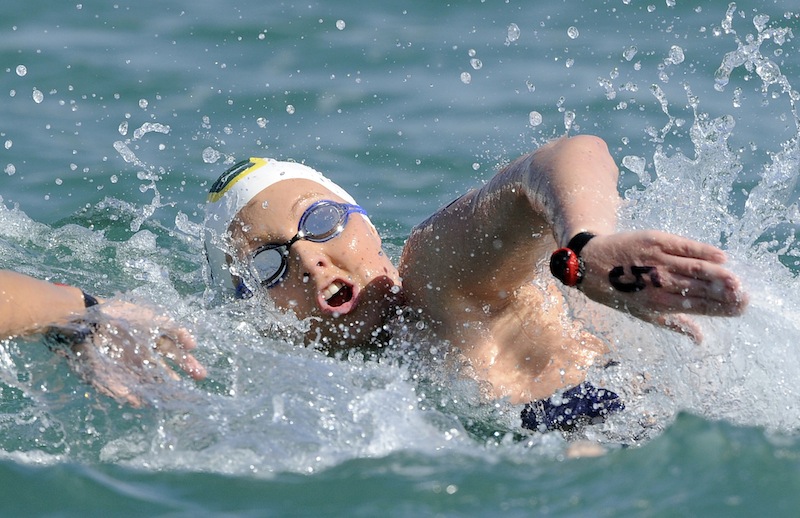 Melissa GORMAN of Australia competes in the women's 10km open water swimming at the 13th FINA World Championships at the beach in Ostia near Rome, Italy, Wednesday, July 22, 2009. (Photo by Patrick B. Kraemer / MAGICPBK)