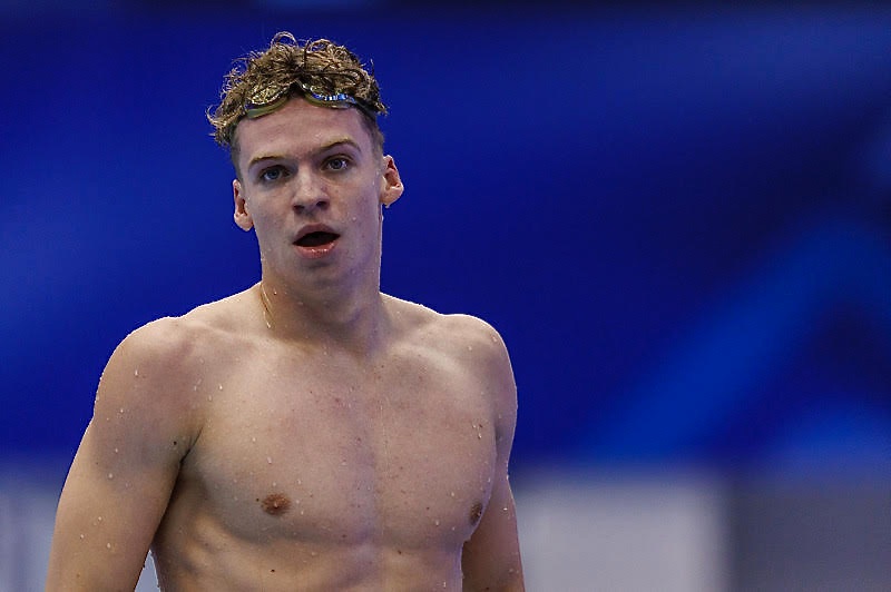 Leon MARCHAND of France on his way out after winning in the Men's 200m Individual Medley (IM) Final during the swimming events of the 20th World Aquatics Championships in Fukuoka, Japan, Thursday, July 27, 2023. (Photo by Patrick B. Kraemer / MAGICPBK)